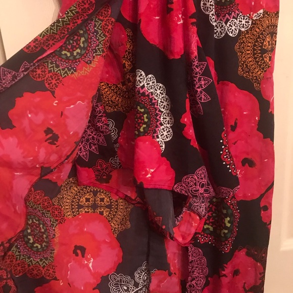 Floral skirt romper red & black - Picture 6 of 7